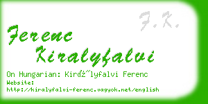 ferenc kiralyfalvi business card